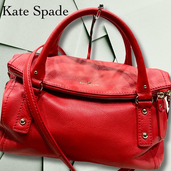 kate spade Handbags - Kate Spade New York Top Handle Bag, Red Leather
With Gold-Tone Hardware